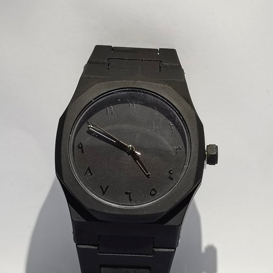 Black Arabic Aura Watch- Fiber Material New Trending Watch with Box